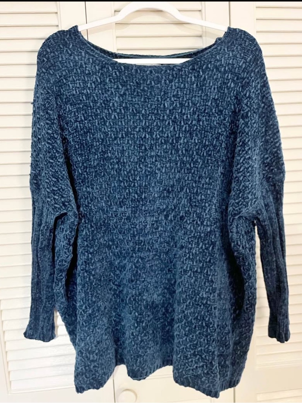 She + Sky Blue Oversized Chenille Sweater